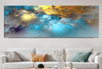 Abstrakte Bunte Gold-Blaue Wolke Leinwand-Malerei Landschaft Poster Und  Drucke Wandkunst Bilder Wohnzimmer Home Decor Kein Rahmen – Zu Niedrigen with regard to Wohnzimmer Bilder Leinwand