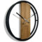 Wanduhr Groß Ohne Tickgeräusche Loft Oval Metall Schwarz 3D Xxl Modern Holz  Badezimmer Wohnzimmer 50Cm Durchmesser For Wanduhren Modern Wohnzimmer